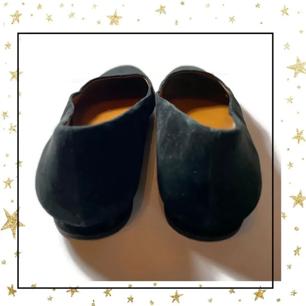 H by Halston Women's Linda Black Suede Flats 6